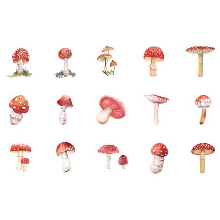 Vintage Red Mushroom Sticker Pack - Shop Online on roomtery