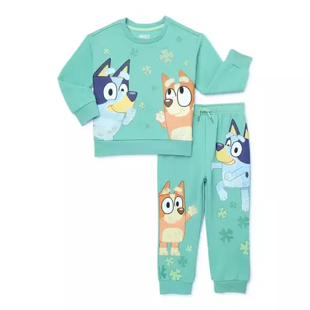 Bluey Toddler Girls St. Patrick's Day Pullover and Joggers Set, 2-Piece - Walmart.com