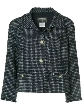 Chanel Vintage Checked Tweed Jacket - Farfetch
