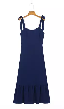 Boho Midi Dress, Strappy Sundress, Blue Sapphire – Wild Rose Boho