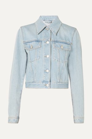 Blue Cropped appliquéd denim jacket | Gucci | NET-A-PORTER