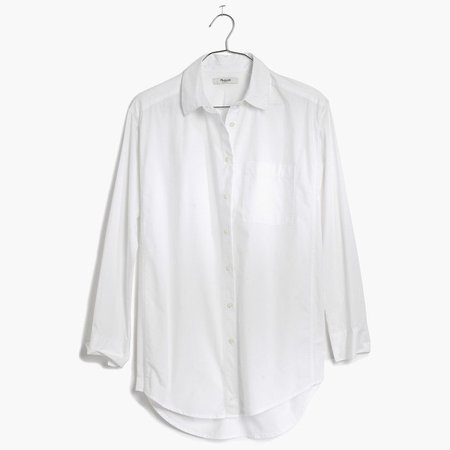 oversized button down shirt white