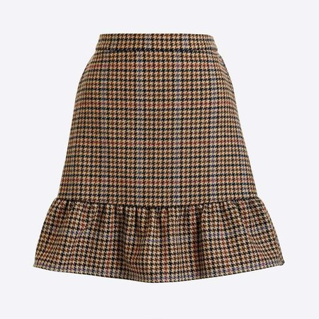 Houndstooth flounce mini skirt