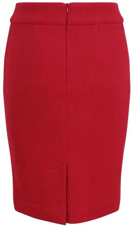Zalinah White Alyona Wool Pencil Skirt In Classic Red