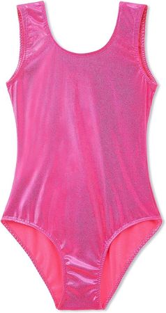 Amazon.com: TENVDA Gymnastics Leotards for Girls 7-8 Years Old Metallic Sparkly Solid Hotpink Sleeveless Tank Tumbling Outfit Stretchy Workout Bodysuits : Clothing, Shoes & Jewelry
