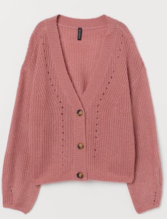 h&m knitted dusty pink cardigan