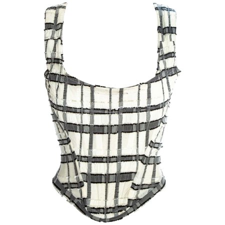 Vivienne Westwood white and grey checked corset, ss 1994 For Sale at 1stDibs | vivienne westwood corset