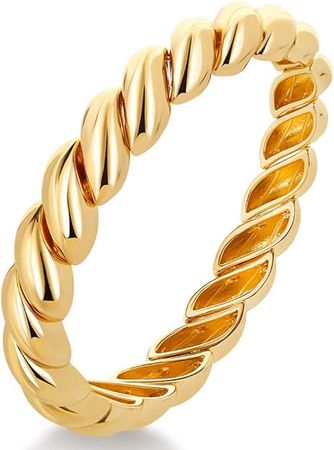 Amazon.com: FAMARINE Gold Chunky Bangle Bracelet, Stretchable Elastic Bracelet for Women Men: Clothing, Shoes & Jewelry