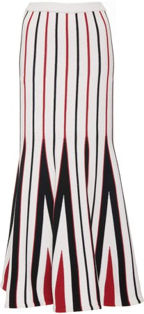 Gabriela Hearst Aegina Striped Godet Wool Maxi Skirt Size: XS