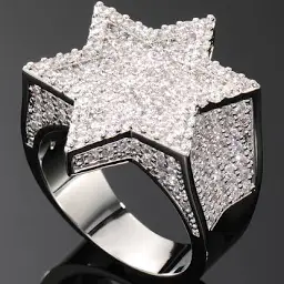 Iced out star ring