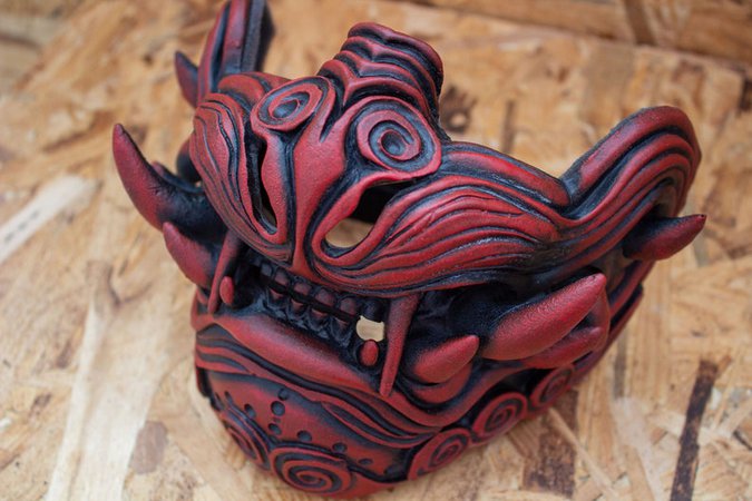 Red Dragon Lion mask