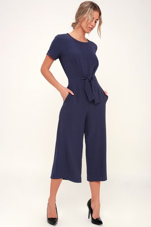 Lulus x LUSH Jumpsuit - Navy Blue Jumpsuit - Culotte Jumpsuit