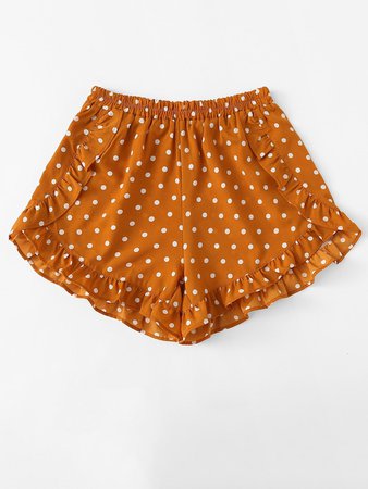 Polka Dot Ruffle Shorts | SHEIN
