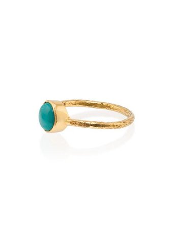 Jessie Western 18k gold and turquoise Sleeping Beauty ring