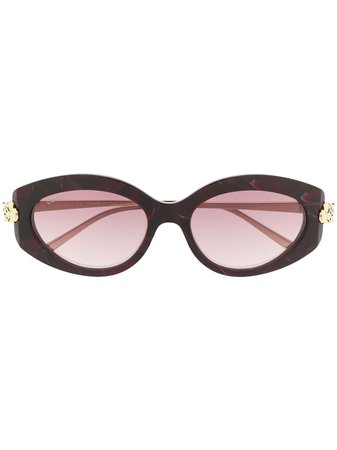 Cartier Eyewear Panthère De Cartier oval-frame Sunglasses - Farfetch