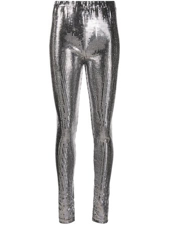 Silver & black MM6 Maison Margiela silver square leggings S32KA0627S23734 - Farfetch