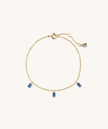 Baguette Gemstone Bracelet Blue Sapphire | Mejuri