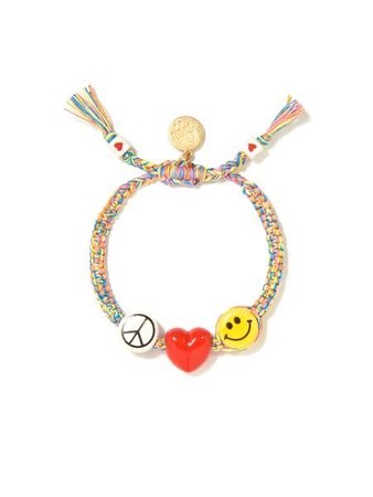 peace love happy beaded wrap bracelet