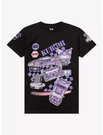 Kuromi Racing Collage Boyfriend Fit Girls T-Shirt | Hot Topic