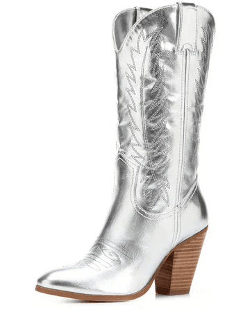Silver Metallic Cowboy Boots