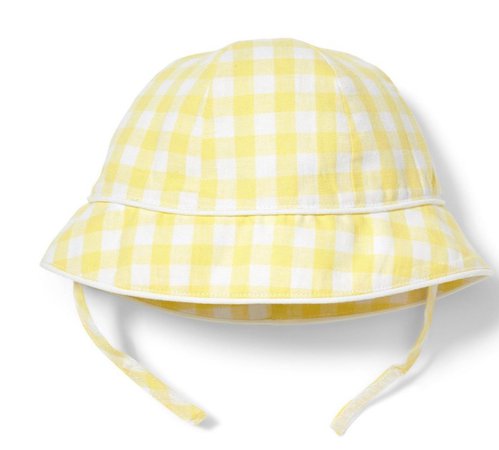 baby gingham yellow hat