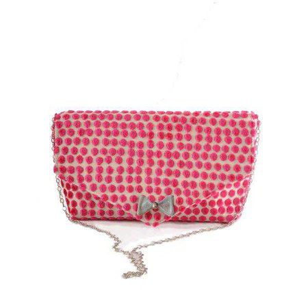 Clutch Bags | Shop Women's Polka Dot Pink Lining Envelope Clutch Bag at Fashiontage | envplkdt-pnk