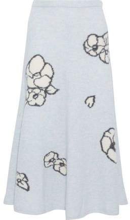 Intarsia Cashmere And Silk-blend Midi Skirt