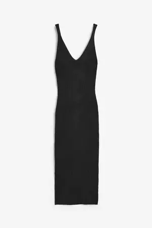 Rib-knit Bodycon Dress - Black - Ladies | H&M US