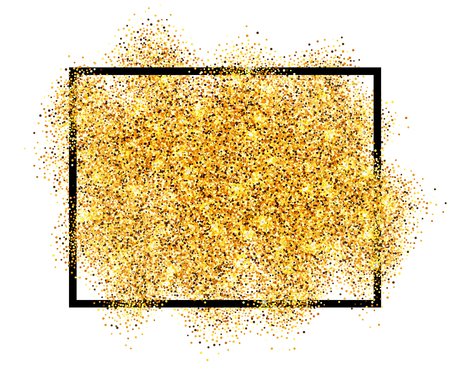 Gold Glitter Sand In Black Frame Isolated White Background. Golden.. Royalty Free Cliparts, Vectors, And Stock Illustration. Image 127723849.