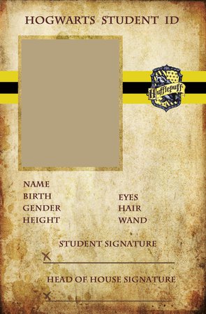 Hogwarts Student ID Hufflepuff