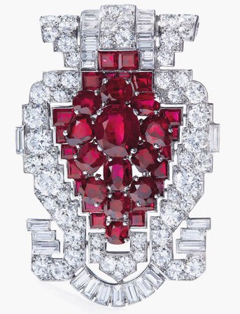ruby diamond brooch