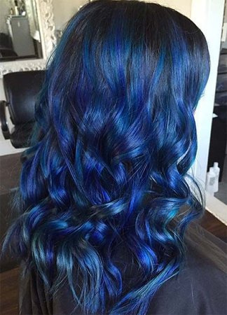 cool toned dark blue hair - Google Search