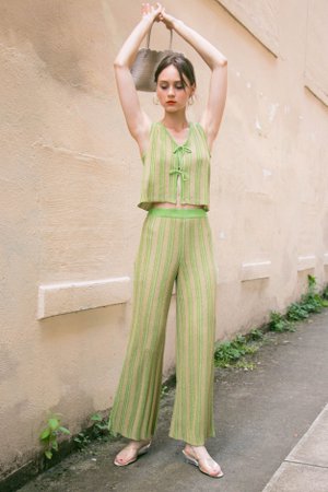 Paloma Wool | Querido Knit Pant In Medium Green — I Am That