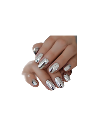 silver nail polish nails