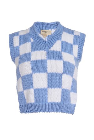 Checkered Knit Vest – Lirika Matoshi
