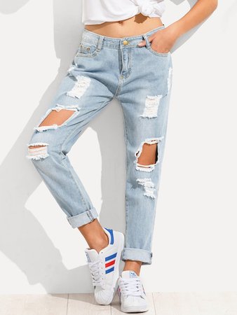 Distressed Mom Jeans | ROMWE