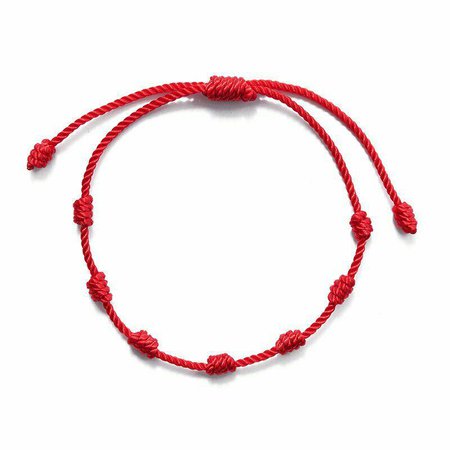 Buy Lucky Red String Bracelet Kabbalah Amulet 7 Knots Protection Rope Man Women at affordable prices — free shipping, real reviews with photos — Joom