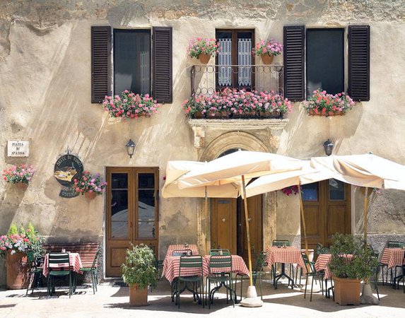 Tuscan Cafe Pienza Italy Trattoria Photo Outdoor Cafe | Etsy