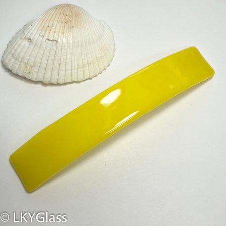 Large Canary Yellow Stained Glass French Barrette