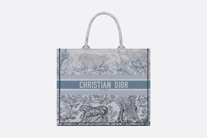Dior Book Tote Blue Gradient Toile de Jouy Embroidery | DIOR