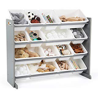 Amazon.com: Tot Tutors Toy Organizer, 9 Bin Storage, Grey/White, 24" Tall: Kitchen & Dining