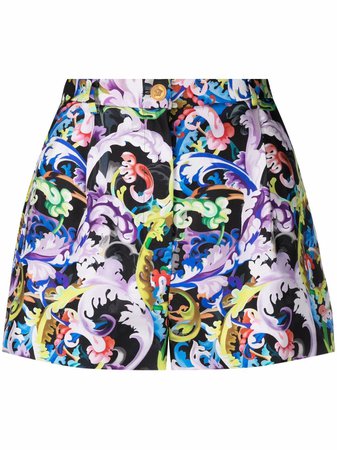 Versace Baroccoflage-print silk shorts - FARFETCH