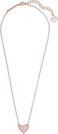 Amazon.com: Kendra Scott Ari Heart Adjustable Length Pendant Necklace for Women, Fashion Jewelry, 14k Rose Gold-Plated, Pink Drusy : Clothing, Shoes & Jewelry
