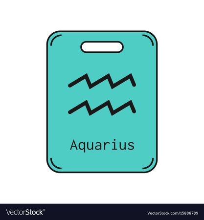Aquarius sign of the zodiac flat symbol Royalty Free Vector