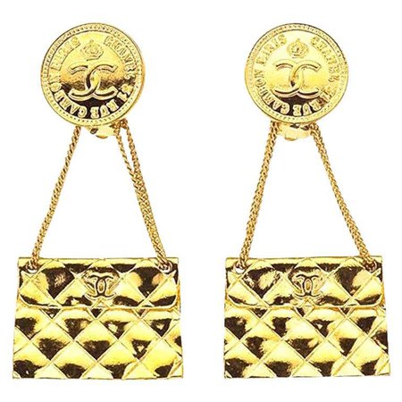 Chanel 2.55 Quilted Bag Earrings For Sale at 1stdibs