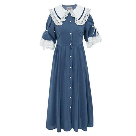 Cottagecore Lace Collar Vintage Dress – Retro Fairy