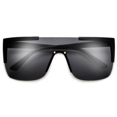 Flat Top Half Frame Summer Bright Shield Sunglasses - Sunglass Spot