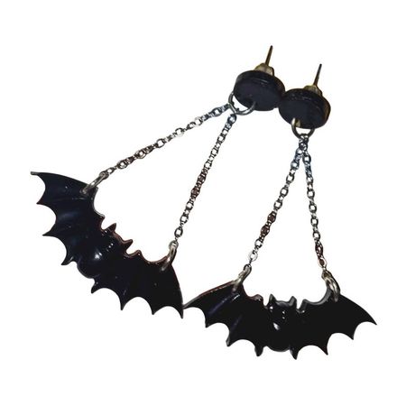 Bat Dangle Earrings Halloween Resin Black Bat Wing Stud - Etsy