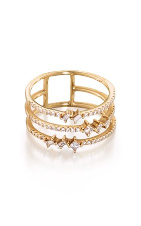 Trio 18k Yellow Gold Diamond Ring By Madhuri Parson | Moda Operandi