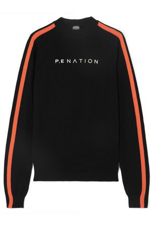 P.E NATION | + Woolmark Speedski striped wool and cotton-blend sweater | NET-A-PORTER.COM